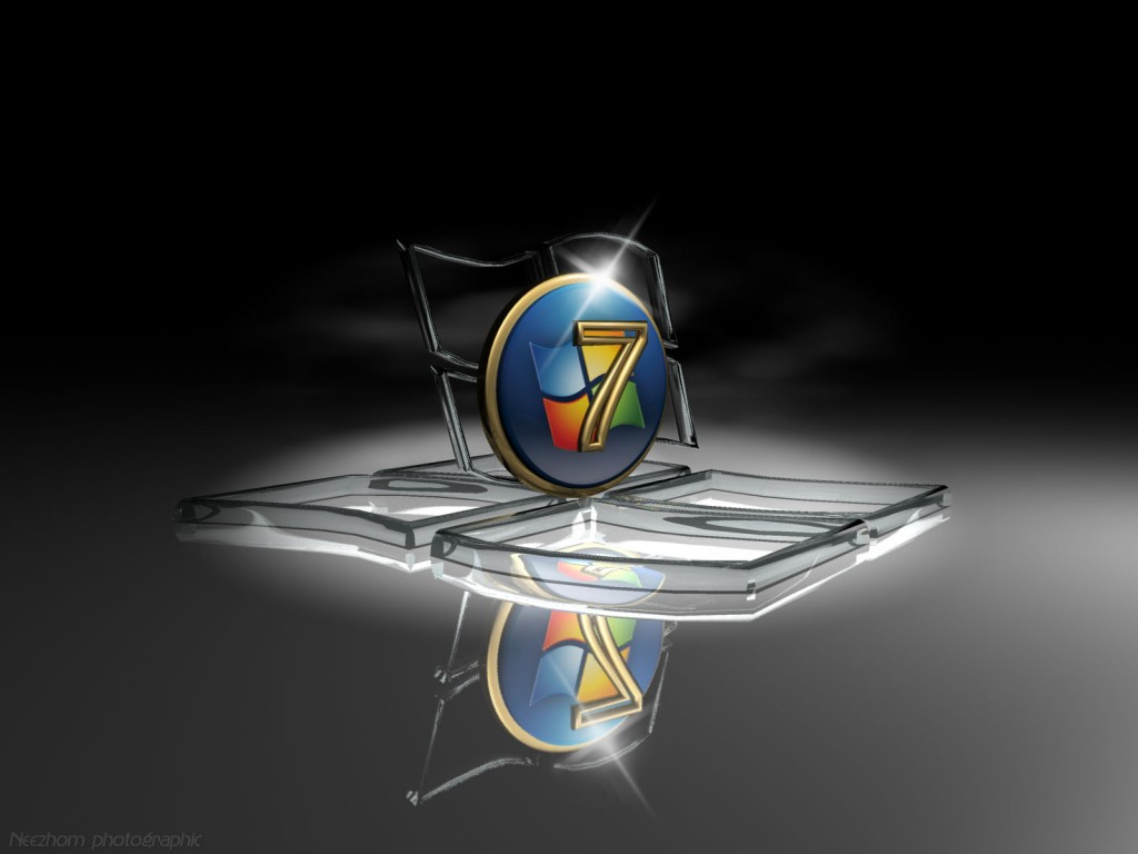 Windows 7 wallpaper 5 - Glass and gold Seven