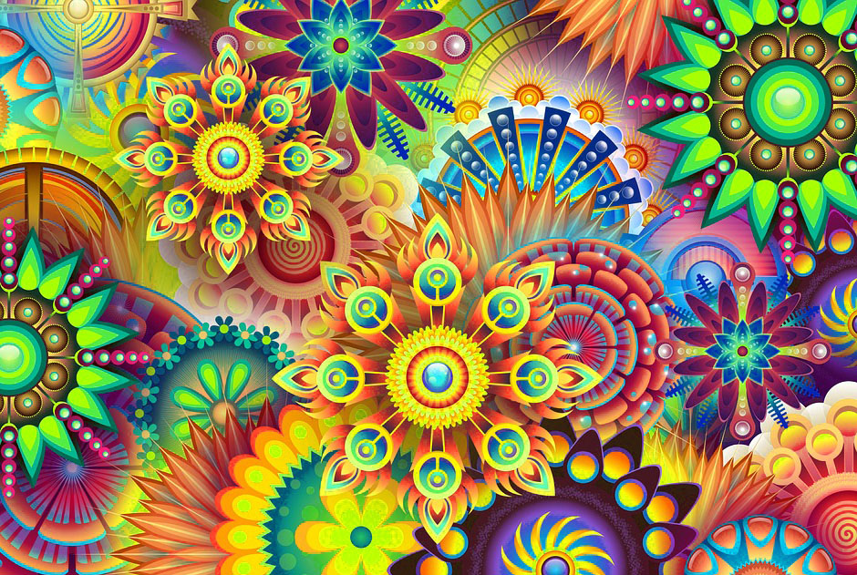 Fondo de pantalla abstracto con muchos colores