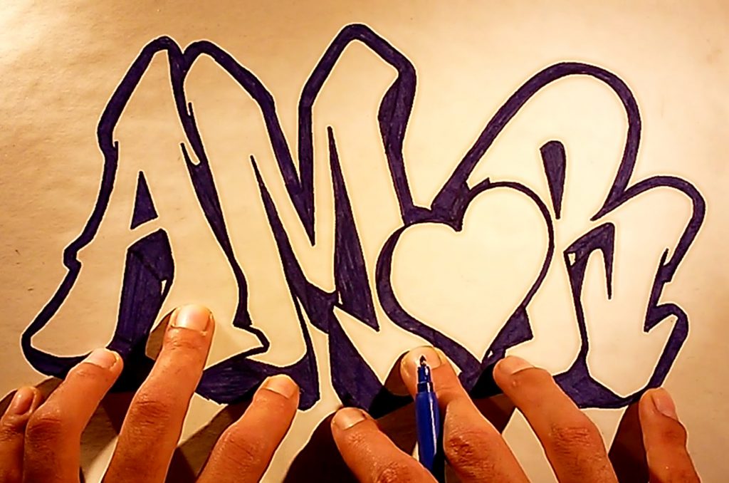 imagenes de graffitis para dibujar de amor