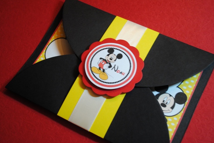 tarjetas de invitacion de mickey mouse hechas a mano 