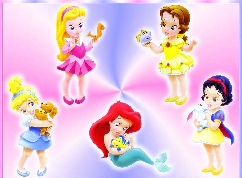 Hermosas princesas de Disney en bebé