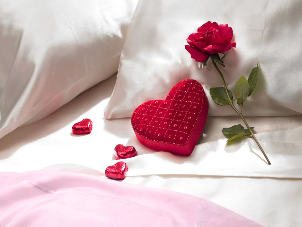 rose soap petals in heart shaped box